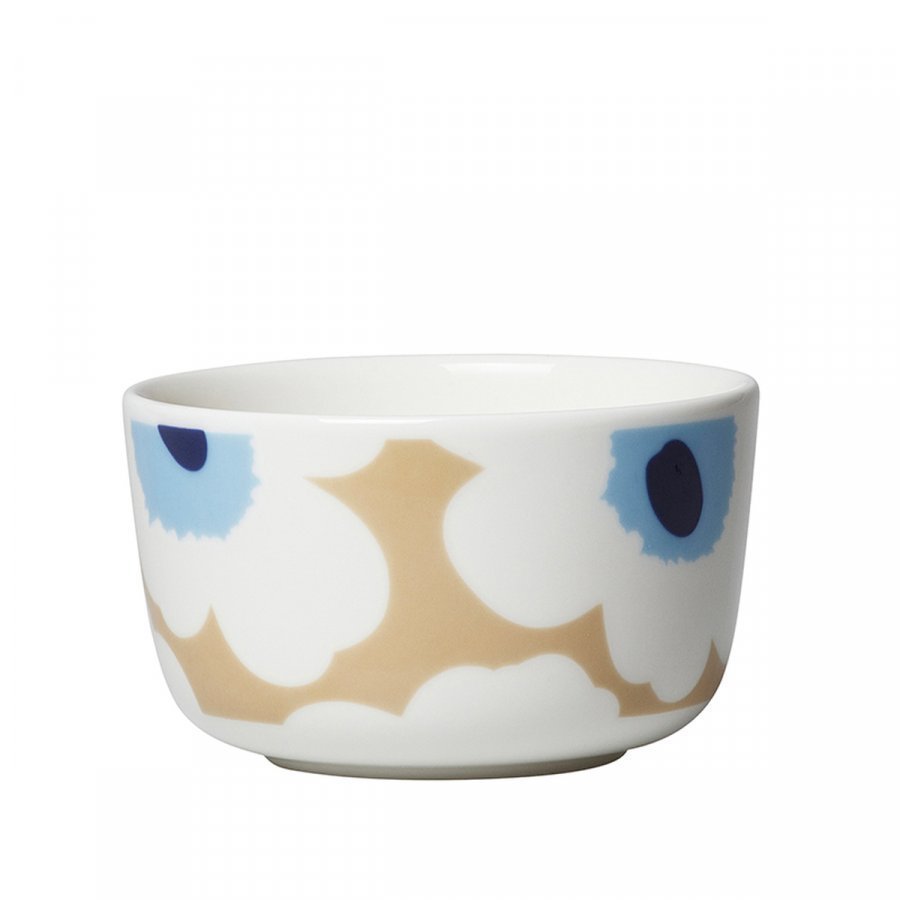 Marimekko Oiva Unikko Kulho Beige / Valkoinen / Sininen 2,5 Dl -  Keittiö